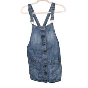 SNEAK PEEK Denim Button-Front Overall Dress Size Medium‎